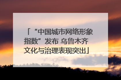 “中国城市网络形象指数”发布 乌鲁木齐文化与治理表现突出