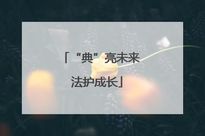 “典”亮未来 法护成长