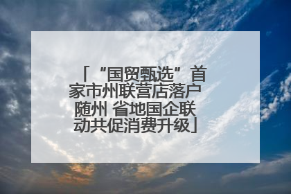 “国贸甄选”首家市州联营店落户随州 省地国企联动共促消费升级