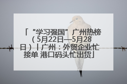 “学习强国”广州热榜（5月22日—5月28日）丨广州：外贸企业忙接单 港口码头忙出货