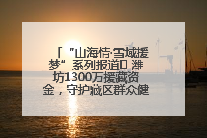 “山海情·雪域援梦”系列报道⑪ 潍坊1300万援藏资金，守护藏区群众健康“最后一公里”