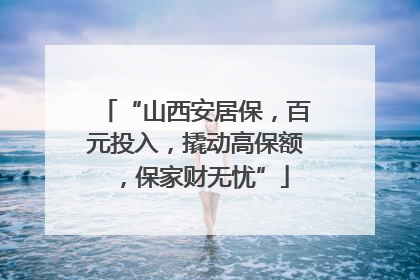 “山西安居保，百元投入，撬动高保额，保家财无忧”
