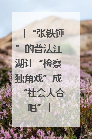 “张铁锤”的普法江湖让“检察独角戏”成“社会大合唱”