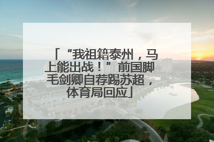 “我祖籍泰州，马上能出战！”前国脚毛剑卿自荐踢苏超，体育局回应