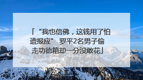 “我也信佛，这钱用了怕遭报应” 罗平2名男子偷走功德箱却一分没敢花