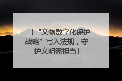 “文物数字化保护战略”写入法规，守护文明需担当
