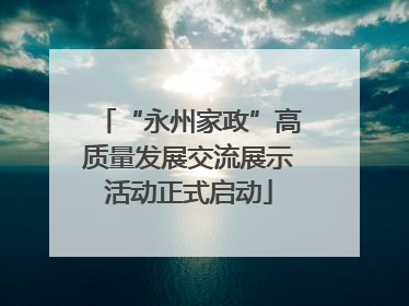 “永州家政”高质量发展交流展示活动正式启动