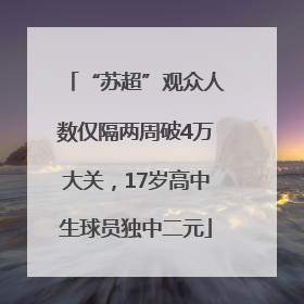 “苏超”观众人数仅隔两周破4万大关，17岁高中生球员独中二元