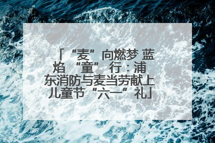“麦”向燃梦 蓝焰 “童” 行：浦东消防与麦当劳献上儿童节“六一”礼
