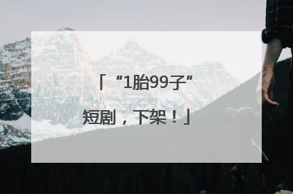 “1胎99子”短剧，下架！
