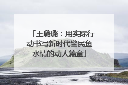 王璐璐：用实际行动书写新时代警民鱼水情的动人篇章