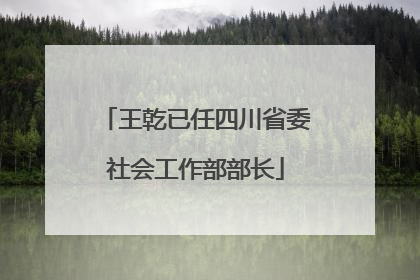 王乾已任四川省委社会工作部部长