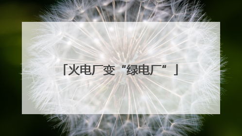 火电厂变“绿电厂”