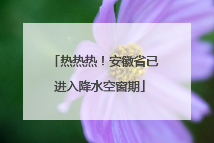 热热热！安徽省已进入降水空窗期