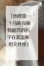 热搜第一！马斯克称特朗普的名字在爱泼斯坦文件里