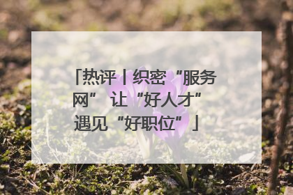 热评丨织密“服务网” 让“好人才”遇见“好职位”
