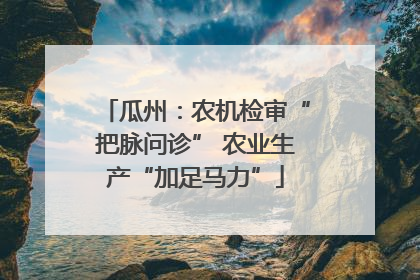瓜州：农机检审“把脉问诊” 农业生产“加足马力”
