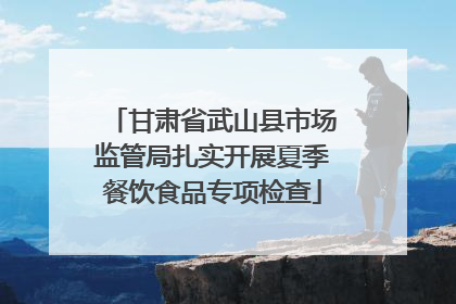 甘肃省武山县市场监管局扎实开展夏季餐饮食品专项检查