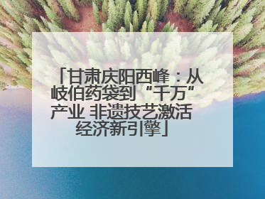 甘肃庆阳西峰：从岐伯药袋到“千万”产业 非遗技艺激活经济新引擎