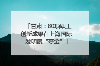 甘肃：80项职工创新成果在上海国际发明展“夺金”