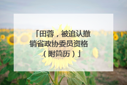 田蓉，被追认撤销省政协委员资格（附简历）