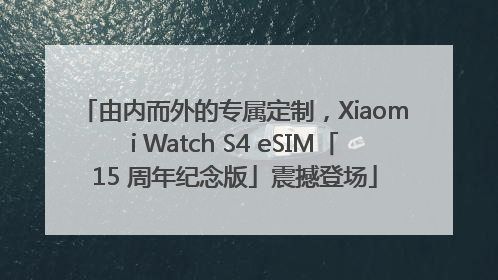 由内而外的专属定制，Xiaomi Watch S4 eSIM「15 周年纪念版」震撼登场