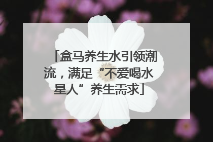 盒马养生水引领潮流，满足“不爱喝水星人”养生需求