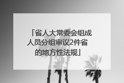 省人大常委会组成人员分组审议2件省的地方性法规