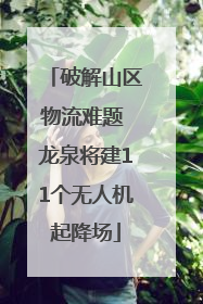破解山区物流难题 龙泉将建11个无人机起降场