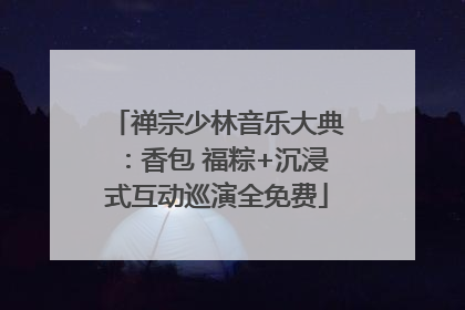禅宗少林音乐大典：香包 福粽+沉浸式互动巡演全免费