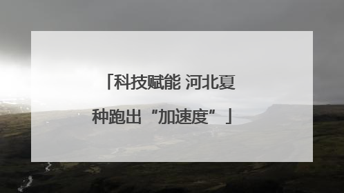 科技赋能 河北夏种跑出“加速度”