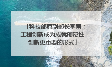 科技部原副部长李萌：工程创新成为成就颠覆性创新更重要的形式