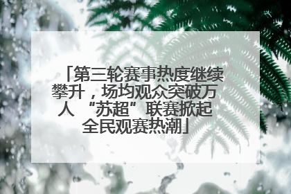 第三轮赛事热度继续攀升，场均观众突破万人 “苏超”联赛掀起全民观赛热潮