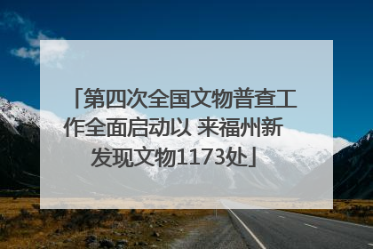 第四次全国文物普查工作全面启动以 来福州新发现文物1173处