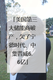 美国第三大储能商破产，欠了宁德时代、中集普威6.6亿
