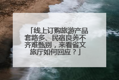 线上订购旅游产品套路多、民宿良莠不齐难甄别，来看省文旅厅如何回应？