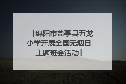 绵阳市盐亭县五龙小学开展全国无烟日主题班会活动