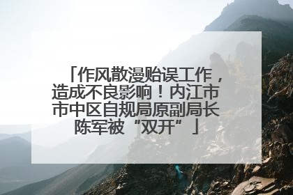 作风散漫贻误工作，造成不良影响！内江市市中区自规局原副局长陈军被“双开”