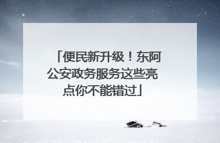 便民新升级！东阿公安政务服务这些亮点你不能错过