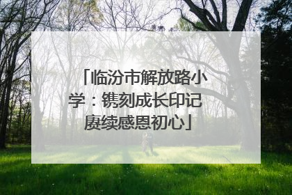 临汾市解放路小学：镌刻成长印记 赓续感恩初心