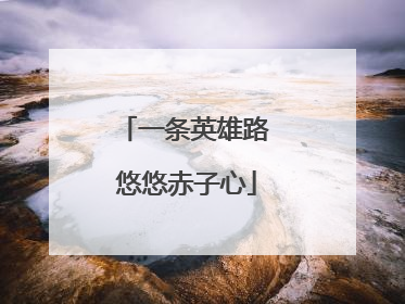 一条英雄路 悠悠赤子心
