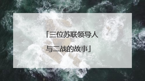 三位苏联领导人与二战的故事