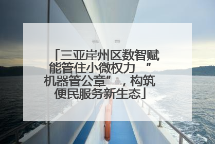 三亚崖州区数智赋能管住小微权力 “机器管公章”，构筑便民服务新生态