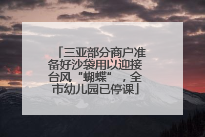 三亚部分商户准备好沙袋用以迎接台风“蝴蝶”，全市幼儿园已停课