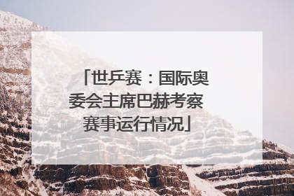 世乒赛：国际奥委会主席巴赫考察赛事运行情况