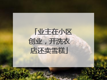 业主在小区创业，开洗衣店还卖雪糕