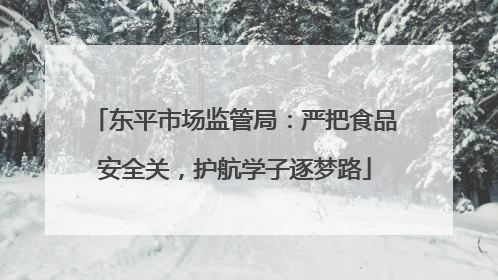 东平市场监管局：严把食品安全关，护航学子逐梦路