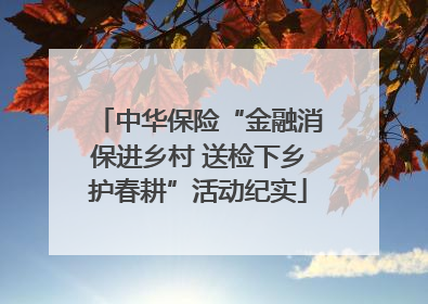 中华保险“金融消保进乡村 送检下乡护春耕”活动纪实