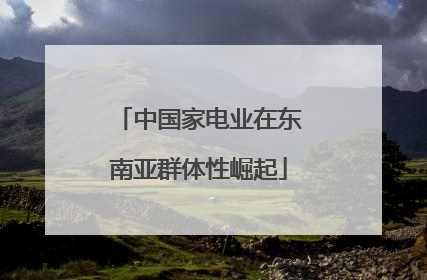 中国家电业在东南亚群体性崛起