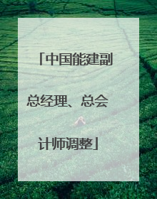 中国能建副总经理、总会计师调整